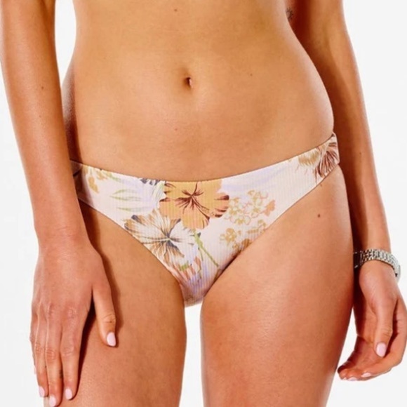 NWT Rip Curl Paradise Calling Floral Ribber Cheeky Bikini Bottoms - Picture 1 of 8